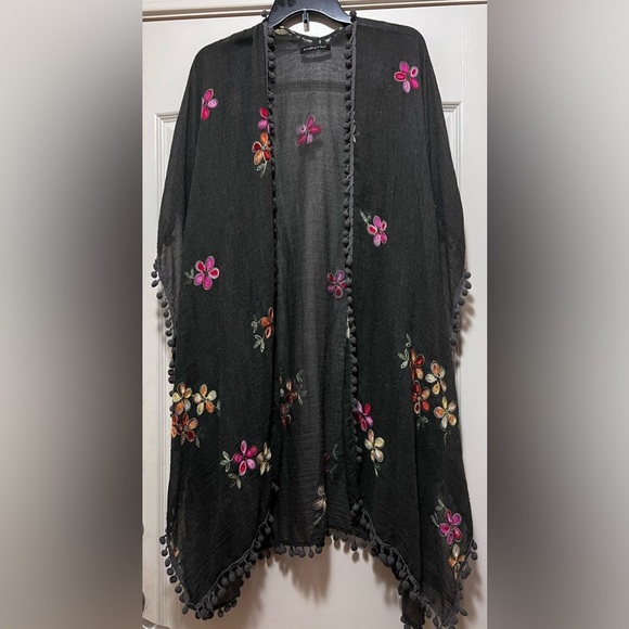 Do everything in love Jackets & Blazers - Do Everything in Love Women’s Coverup brown w/embroidered flower detail.One Size